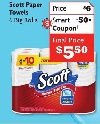 Family Dollar Scott paper towels offer