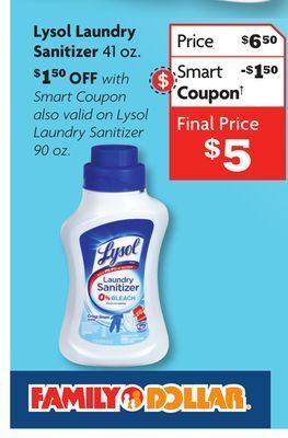 Family Dollar Lysol laundry sanitizer offer