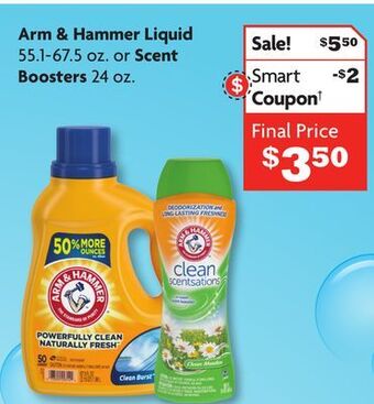 Family Dollar Arm & hammer liquid 55.1-67.5 oz. or scent boosters 24 oz. offer
