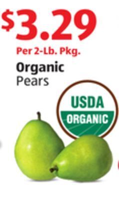 Aldi Organic pears offer