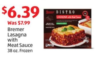 Aldi Bremer lasagna with meat sauce offer