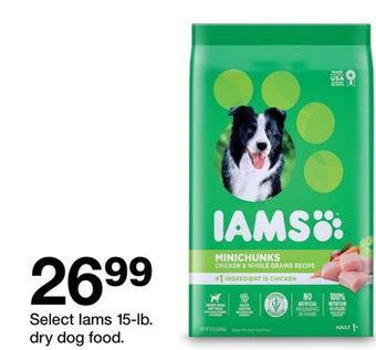 Target Select iams 15-lb. dry dog food offer