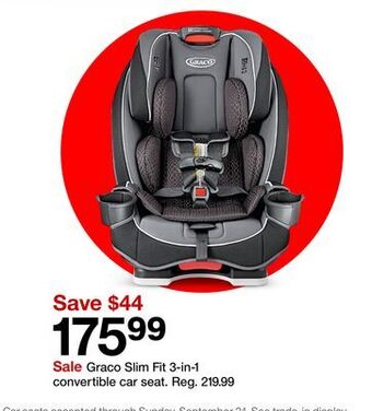 Target Graco slim fit 3-in-1 convertible car seat offer