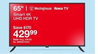 Target Westinghouse 65" smart 4k uhd hdr tv offer