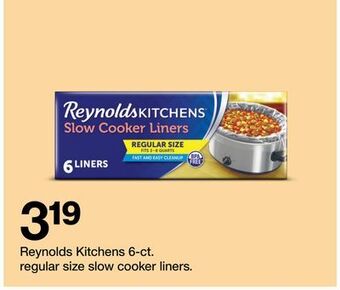 Target Reynolds kitchens 6-ct. regular size slow cooker liners offer