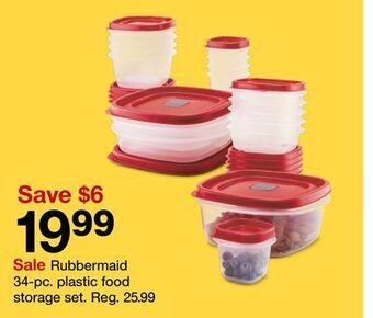 Target Rubbermaid 34-pc. plastic food storage set offer