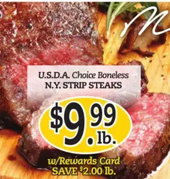Dearborn Market U.s.d.a. choice boneless n.y. strip steaks offer