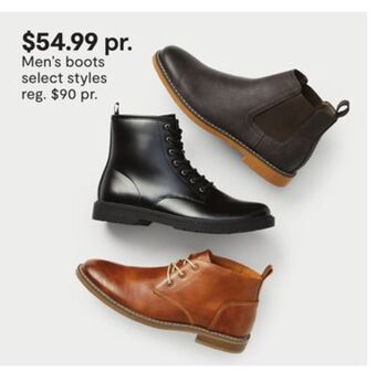 JC Penney Men's boots offer