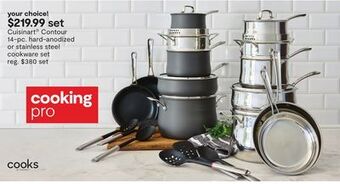 JC Penney Cuisinart® contour 14-pc. hard-anodized or stainless steel cookware set offer