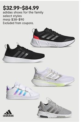 JC Penney Adidas shoes for the family offer