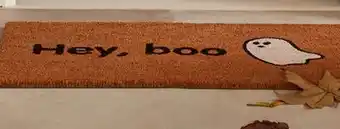 H for happy™ 18" x 30" "hey boo" halloween coir door mat