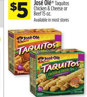 Dollar General José olé® taquitos chicken & cheese or beef offer