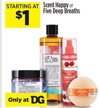 Dollar General Scent happy or five deep breaths offer