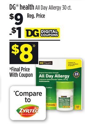 Dollar General Dg® health all day allergy offer