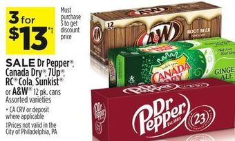 Dollar General Dr pepper®, canada dry®, rc® cola, 7up®, sunkist® or a & w® offer