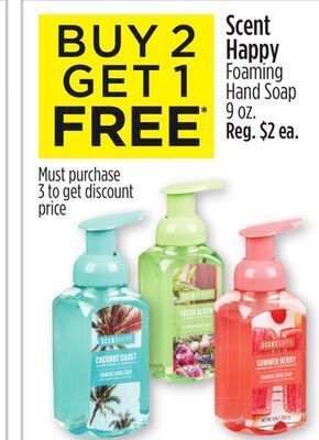 Dollar General Scent happy foaming hand soap offer