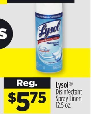 Dollar General Lysol® disinfectant spray linen offer