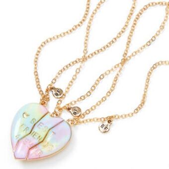 Claire's Best friends pastel ombre heart pendant necklaces - 3 pack offer