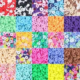 AliExpress 1box 500pc 6mm summer colors flat round handmade polymer clay beads chip disk loose spacer beads for jewelry making diy neckl offer