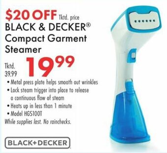 Boscov's Black & Decker Compact Garment Steamer offer