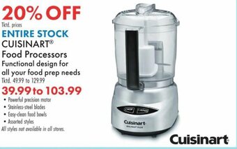 Boscov's Cuisinart Food Processors offer