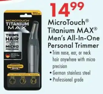 Boscov's MicroTouch Titanium Max Men's All-In-One Personal Trimmer offer