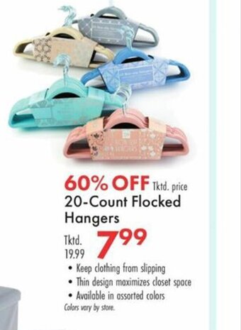 Boscov's 20-Count Flocked Hangers offer