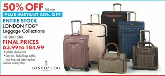 Boscov's London Fog Luggage Collections offer