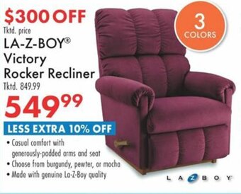 Boscov's LA-Z-Boy Victory Rocker Recliner offer