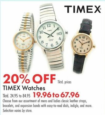 Boscov's Timex Watches offer