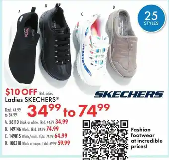 Boscov's Ladies Skechers 56110 Black or White offer