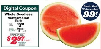Family Fare Whole Seedless Watermelon offer