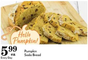 Pavilions Pumpkin soda bread offer