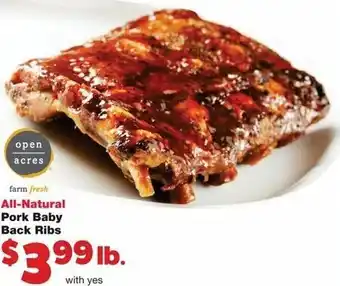Family Fare All-Natural Pork Baby Back Ribs offer