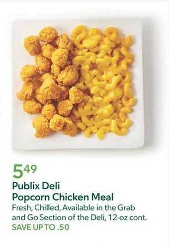 Publix Publix deli popcorn chicken meal offer