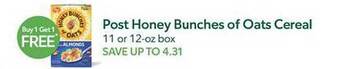 Publix Post honey bunches of oats cereal offer