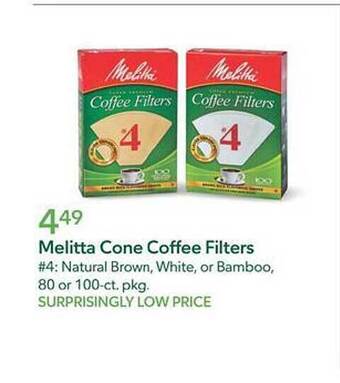 Publix Melitta cone coffee filters offer
