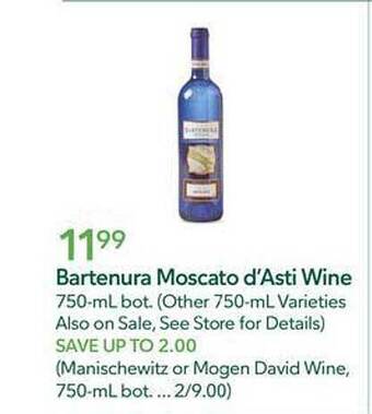Publix Bartenura moscato d'asti wine offer