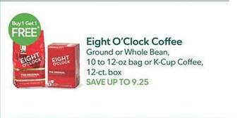 Publix Eight o'clock coffee offer