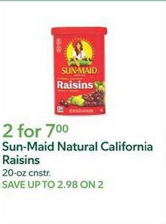 Publix Sun-maid natural california raisins offer