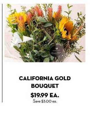 Bristol Farms California gold bouquet offer