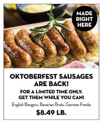 Bristol Farms Oktoberfest sausages offer