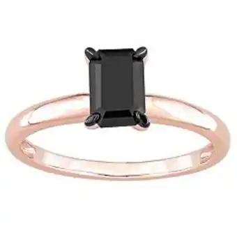 Kohl's Stella grace 14k rose gold 1 carat t.w black diamond emerald-cut solitaire ring offer