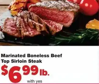 Family Fare Marinated Boneless Beef Top Sirloin Steak offer