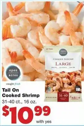 Family Fare Tail On Cooked Shrimp 31-40 ct., 16 oz offer