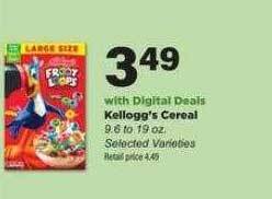 Stater Bros Kellogg's cereal offer