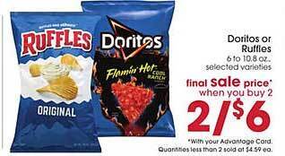 Giant Eagle Doritos or ruffles offer