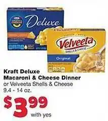 Family Fare Kraft deluxe macaroni & cheese dinner or velveeta shells & cheese offer