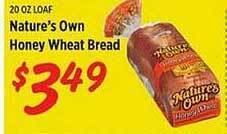 IGA Nature's own honey wheat bread offer
