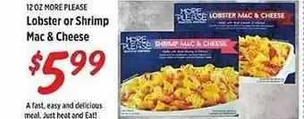 IGA Lobster or shrimp mac & cheese offer